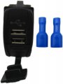 Usonline911 Dual Usb Power Charger Rocker Switch Blue Led Light Car Boat Fit For Most Dc 12v 24v Vehicles