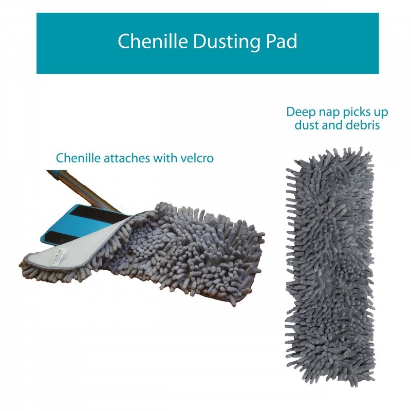 Calflor P Chenille Dusting Pad For Use On Wood Laminate Tile Stone Concrete Wpc Vinyl And Lvt Single Pack