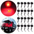 20pcs Universal 3 4 Round Red Side Marker Light Indicator Truck Pickup Boat Trail Led Clearance Identification Bullet Lamp