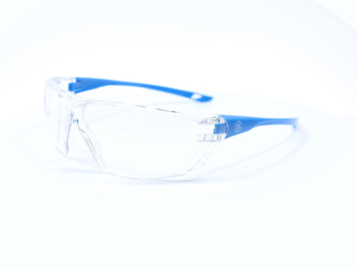 Ge103caf Safety Glasses 12 Pack Clear Anti Fog And Scratch Lens Ansi Z87 1 En 166 99 9 Percent Uv Protection Blue Frame One