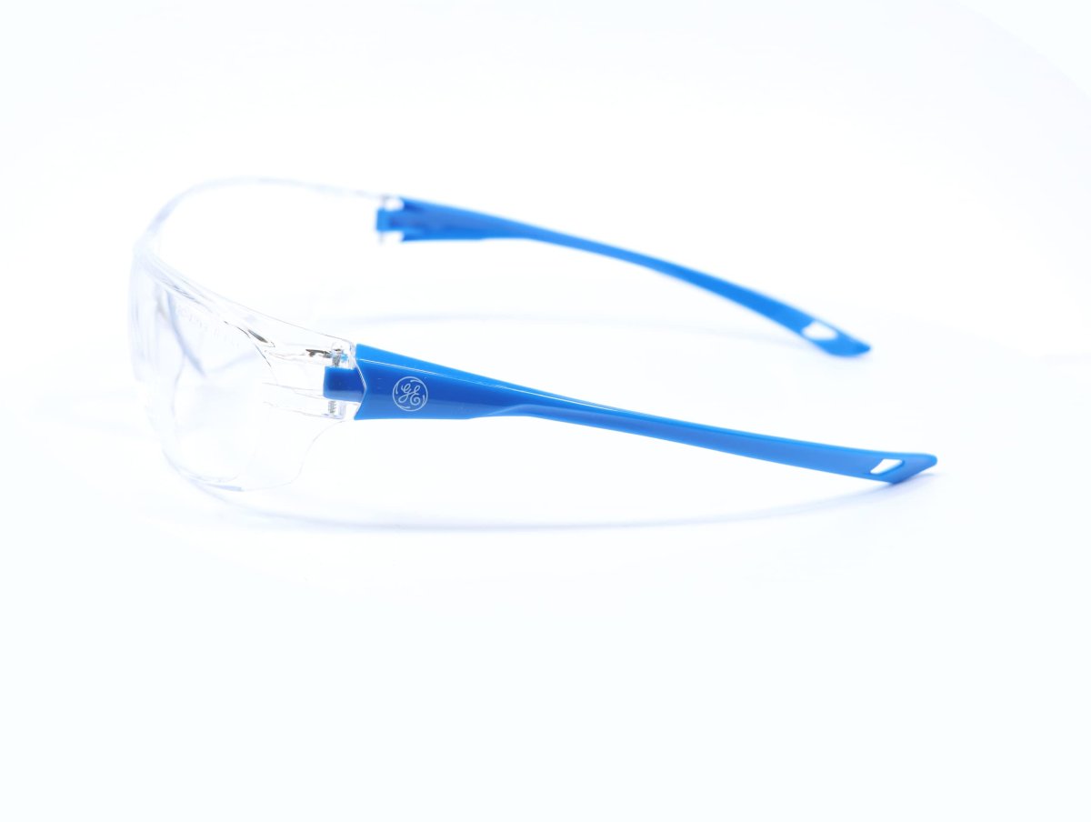 Ge103caf Safety Glasses 12 Pack Clear Anti Fog And Scratch Lens Ansi Z87 1 En 166 99 9 Percent Uv Protection Blue Frame One