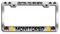 Caution You Are Being Monitored Alien Chrome Metal License Plate Frame Tag Holder X80 