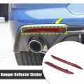 X Autohaux 2pcs Bumper Reflector Sticker Ford For Mustang 2015 2016 2017 Fr3z15a448a Fr3z15a449a Red