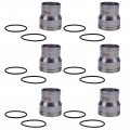 Fridayparts 6 Pcs Injector Sleeve With O-ring 227-2911 Compatible For Caterpillar Cat Engine C15 C7 3126 3126e 3126b Excavator
