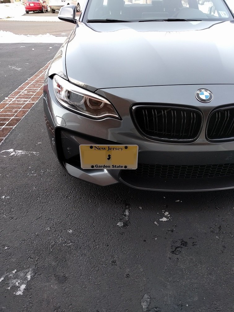 Front Bumper Tow Hook License Plate Mount Bracket For Bmw F87 M2 2016-2019 Holder Set W Unique Screw Bolts Black Caps Tag