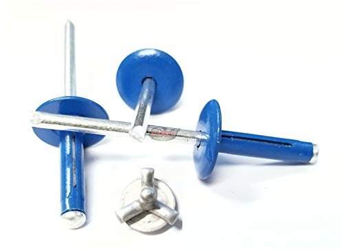 Chevron Blue 3 16 In Large Head Tri Fold Exploding Aluminum Mandrel Pop Rivets 50 Pack