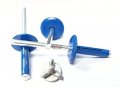 Racer S Speed Shop Chevron Blue 3 16 Large Head Tri-fold Exploding Aluminum Mandrel Pop Rivets 50 Pack 