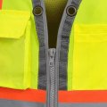 Pioneer Safety Vest For Men Hi Vis Reflective Neon Cool Mesh Back Panel 12 Pockets Zipper Surveyor Work A Orange Yellow Green 
