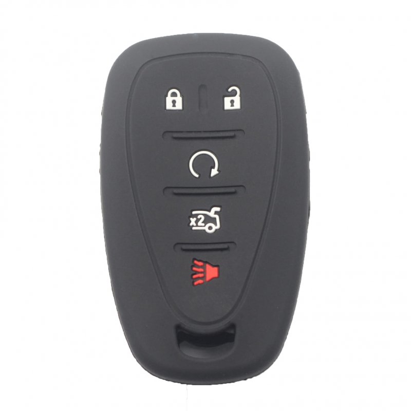 Kcpros 2pcs Rubber Silicone 5 Buttons Remote Smart Key Fob Cover Case Protector Keyless With Keychain For Chevrolet Traverse