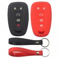 Kcpros 2pcs Rubber Silicone 5 Buttons Remote Smart Key Fob Cover Case Protector Keyless With Keychain For Chevrolet Traverse
