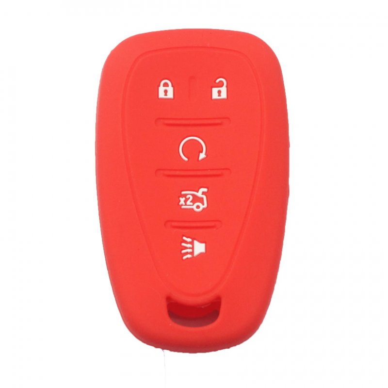 Kcpros 2pcs Rubber Silicone 5 Buttons Remote Smart Key Fob Cover Case Protector Keyless With Keychain For Chevrolet Traverse