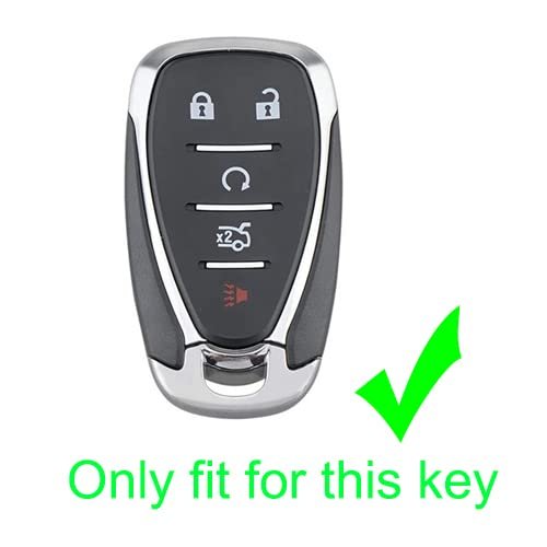 Kcpros 2pcs Rubber Silicone 5 Buttons Remote Smart Key Fob Cover Case Protector Keyless With Keychain For Chevrolet Traverse