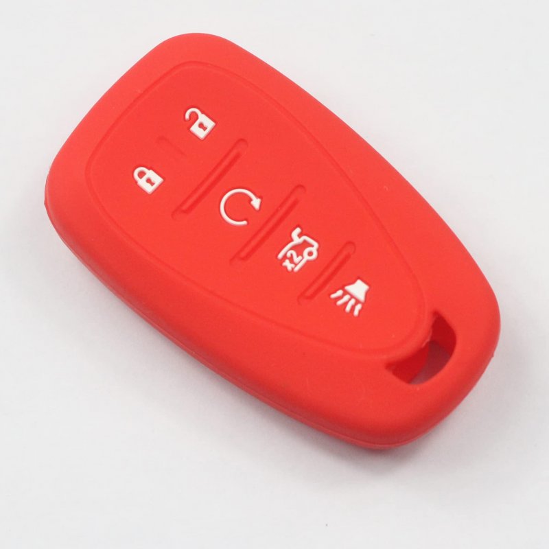Kcpros 2pcs Rubber Silicone 5 Buttons Remote Smart Key Fob Cover Case Protector Keyless With Keychain For Chevrolet Traverse
