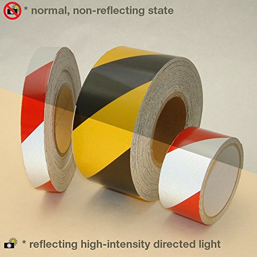 Jvcc Engineering Grade Striped Reflective Tape 5- Ref-s 2 In 48mm Actual X 15 Ft Black With Yellow Stripes