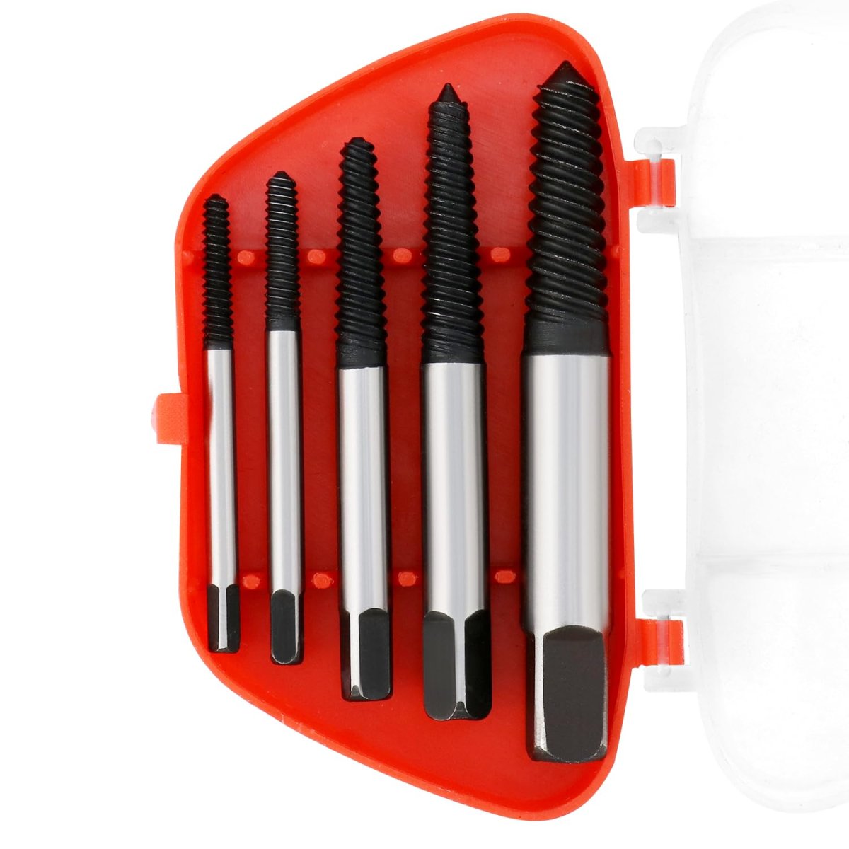 A 5 Pieces Screw Extractor Stud Bolt Break With Storage Box For Damaged Studs
