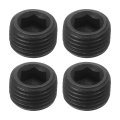4pcs Male Thread Socket Pipe Plugs M16-1 5x10mm Carbon Steel Internal Hex Caps For Fitting And Sealing Black 