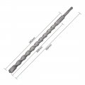 Uxcell Masonry Drill Bit 18mm X 350mm Carbide Tipped Rotary Hammer Round Shank 265mming For Impact Drill