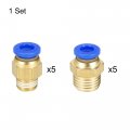 Uxcell Pneumatic Air Hose Tubing Compressor Tube 4mm 5 32 Id X 6mm 1 4 Od 10m 8ft Pipe Blue With 2 Type Connect Fittings