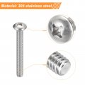 Uxcell 1 4-20x2-1 2 Pan Head Machine Screws 304 Stainless Steel 18-8 Screw Phillips Drive Fully Threaded Bright Finish Pack Of