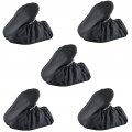 Lake Of Fire 5 Pairs Reusable Shoe Covers Non-slip Washable Thickened Boot For Floor Carpet Protection Black Waterproof 