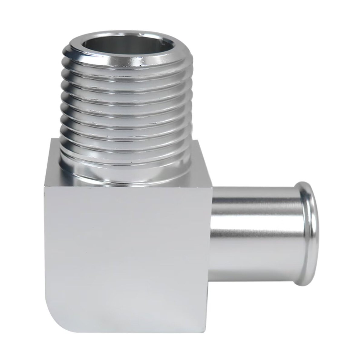 90 Degrees Heater Hose Fitting Chrome Intake Manifold Connector 5 8 To 1 2 In Npt Right Angle
