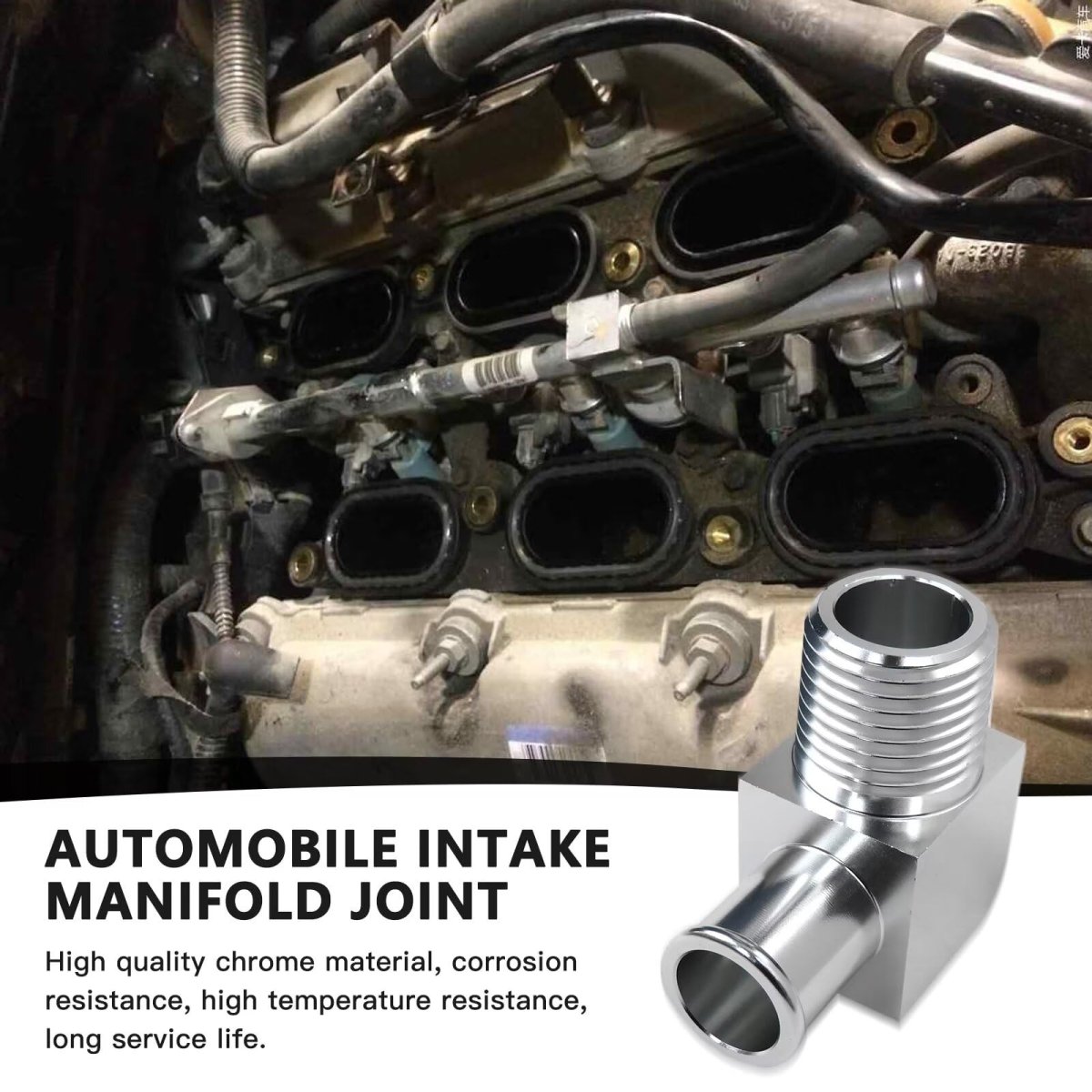 90 Degrees Heater Hose Fitting Chrome Intake Manifold Connector 5 8 To 1 2 In Npt Right Angle