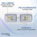 Rv 12v Led Double Dome Lighting Fixture With Switch Warm White 3200k Interior Lights Clear Lens And Housing 12 25 X 5 2 In 1