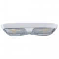 Rv 12v Led Double Dome Lighting Fixture With Switch Warm White 3200k Interior Lights Clear Lens And Housing 12 25 X 5 2 In 1