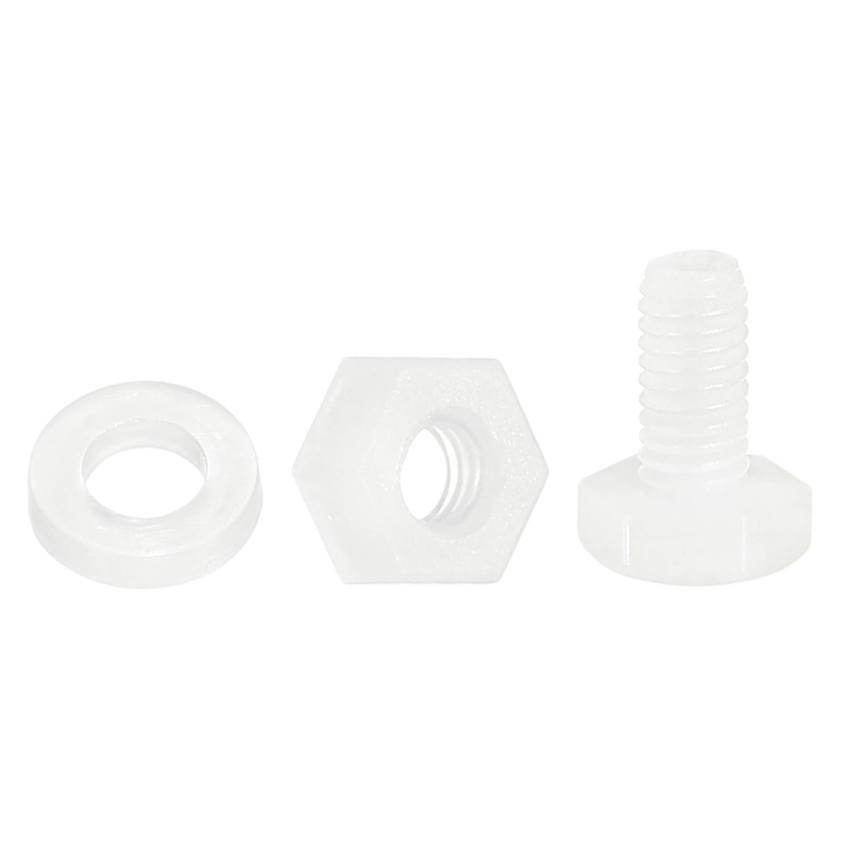 300 Pieces Nylon Hex Bolt Set M3 X 6mm Plastic Full Threaded Screws Nuts And Flat Washers For Electronics Machinery Industrial