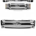 Front Grille For 2007 2013 Chevrolet Silverado 1500 Pickup Truck Chrome Plastic Bumper Grill Ch-207 Replacement 25810707 