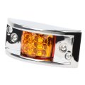 6 Pack Led Rectangular Armored Style Side Marker Lights Amber Clearance Trailer With Chrome Housing Waterproof For Truck Rv Atv 