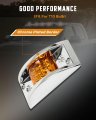 6 Pack Led Rectangular Armored Style Side Marker Lights Amber Clearance Trailer With Chrome Housing Waterproof For Truck Rv Atv