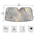 Gray Marble Swirl Golden Agate Windshield Sun Shade Blocks Uv Rays Visor Protector Accordion Folding Reflector Auto Sunshade