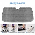 Gray Marble Swirl Golden Agate Windshield Sun Shade Blocks Uv Rays Visor Protector Accordion Folding Reflector Auto Sunshade