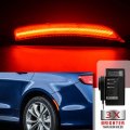 Njsbyl Rear Led Side Marker Lamps For 2015 2016 2017 Chrysler 200 200c 200s 200lx Limited Clear Lens 66-smd Red Turn Signal