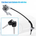 X Autohaux 1 Set Front Left Side Door Lock Cylinder Cable With 2 Keys For Honda Civic 4-door 2006 2007 2008 2009 2010 2011