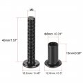 Uxcell Screw Post Fit For 5 16 8mm Hole Dia Male M6x40mm Binding Bolts Leather Fastener Carbon Steel Black 10 Sets