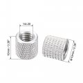 Uxcell 1 4-20 X 10mm Aluminum Alloy Hand Screw Nuts Diamond Knurl Knurled Camera Tripod Pass Hole Nut Silver 2pcs