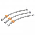 Faucet Supply Line Connector 3pcs G1 2 Female X 12 Inch Long Braided 304 Stainless Steel Water Hose Silver Tone 