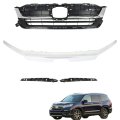 Front Grille Upper Black Chrome Trim Kits Replacement For Honda Pilot 2019-2021