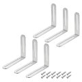 6pcs Adjustable L-shape Corner Brace With Slot 4 72 X 3 94 Inch Stainless Steel Slotted Right Angle Bracket Screws For Wooden 
