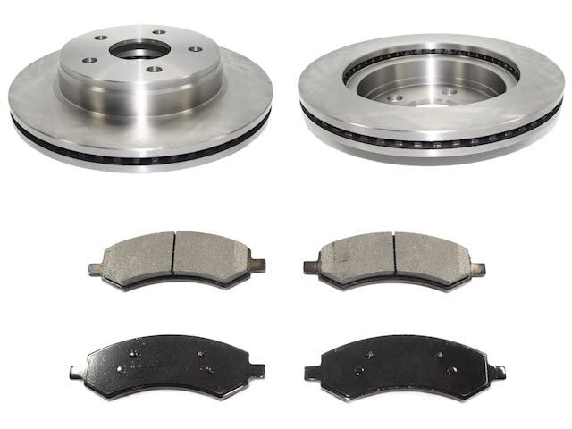 Front Semi Metallic Brake Pads And Rotor Kit For 2006 2010 Dodge Ram 1500 5 Lug Position