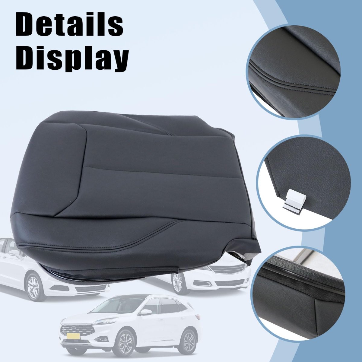 Driver Side Bottom Leather Seat Cover Black For Bmw F30 320i 330i 340i 328d 335i 2012 2013 2014 2015 2016 2017 2018 Fits Heated
