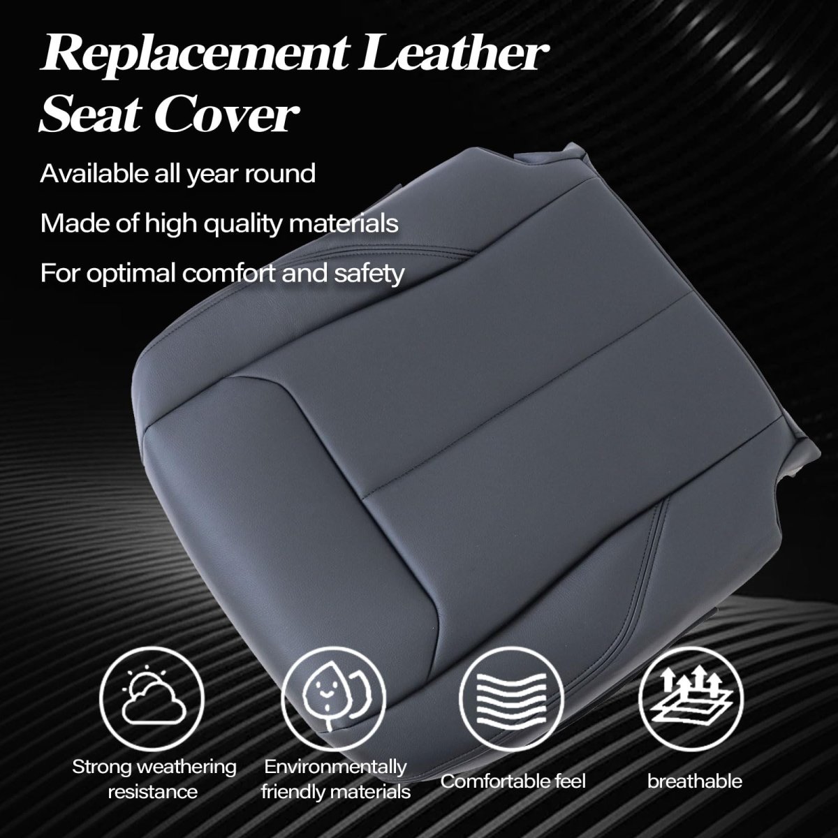 Driver Side Bottom Leather Seat Cover Black For Bmw F30 320i 330i 340i 328d 335i 2012 2013 2014 2015 2016 2017 2018 Fits Heated