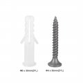 Uxcell 6x30mm Plastic Expansion Tube For Drywall With Black Screws 50pcs