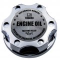 Vms Racing Chrome Oil Cap With Silver Engine Notice Emblem In Cnc Machined Billet Aluminum Compatible Ls7 Lsa Ls9 Lt1 Lt4 Dry