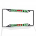 Fastasticdeals Metal Insert License Plate Frame Peace Symbol With Red Hearts And Music Clefs Weatherproof Car Accessories 