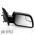 Fo1321455 Factory Style Passenger Right Side Mirror Manual Folding Power Adjust Heated Glass Blind Spot Puddle Light Compatible