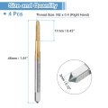 4pcs Straight Flute Thread Tap M2 X 0 4 Metric Titanium Coated Screwing Tapping Tool Thread Milling Machine Taps High-speed