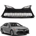 Gloss Black Honeycomb Style Front Bumper Lower Hood Grille Without Parking Sensor Holes Replacement For Toyota Camry Se Xse 